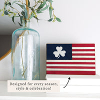American Flag Shamrock Block Sign