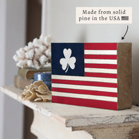 American Flag Shamrock Block Sign