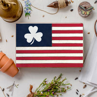 American Flag Shamrock Block Sign