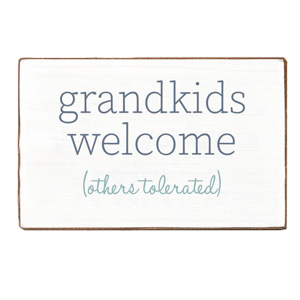 Grandkids Welcome XL Block Sign