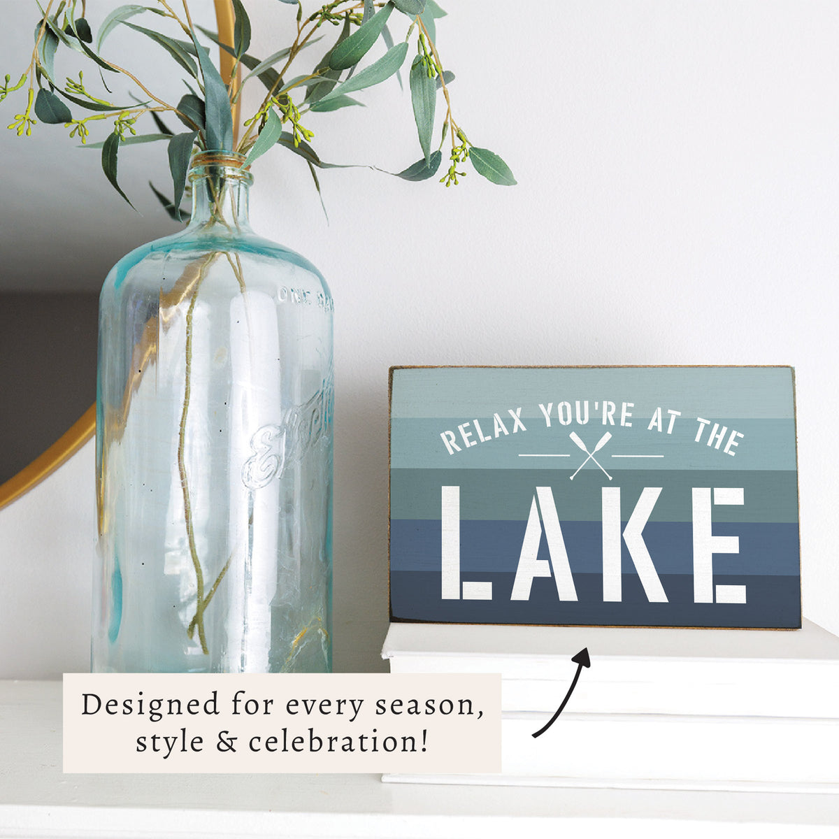 Relax You're at the Lake Block Sign