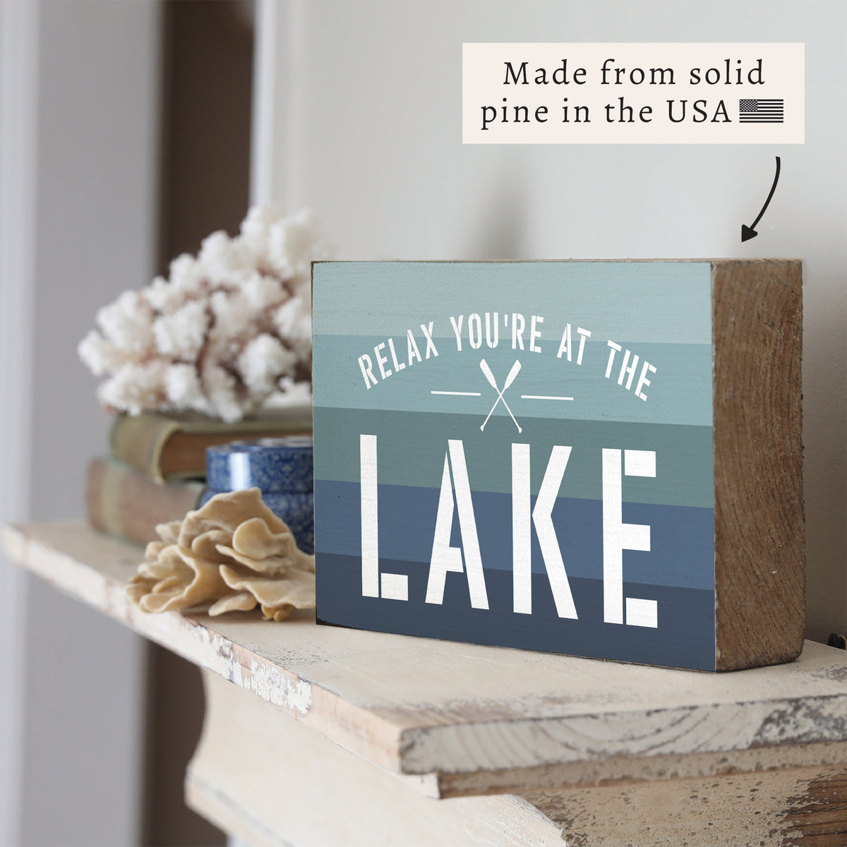 Relax You're at the Lake Block Sign