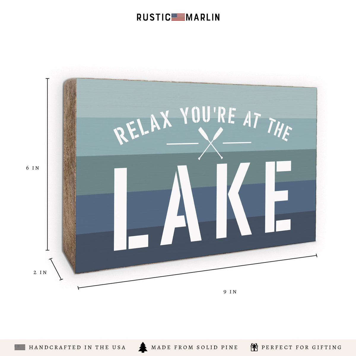 Relax You're at the Lake Block Sign