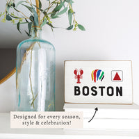 Boston Icons Block Sign