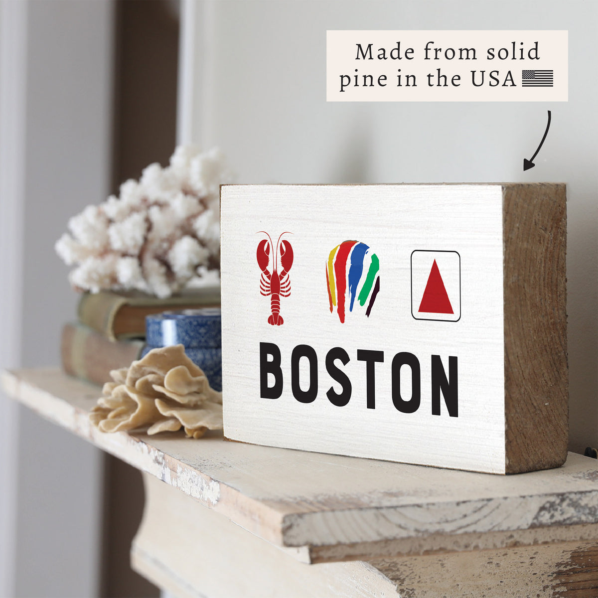 Boston Icons Block Sign