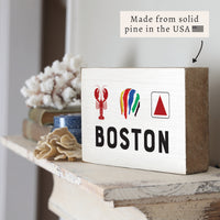 Boston Icons Block Sign