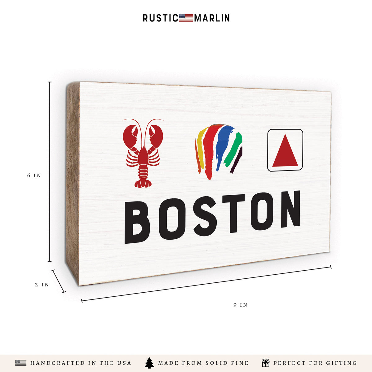 Boston Icons Block Sign