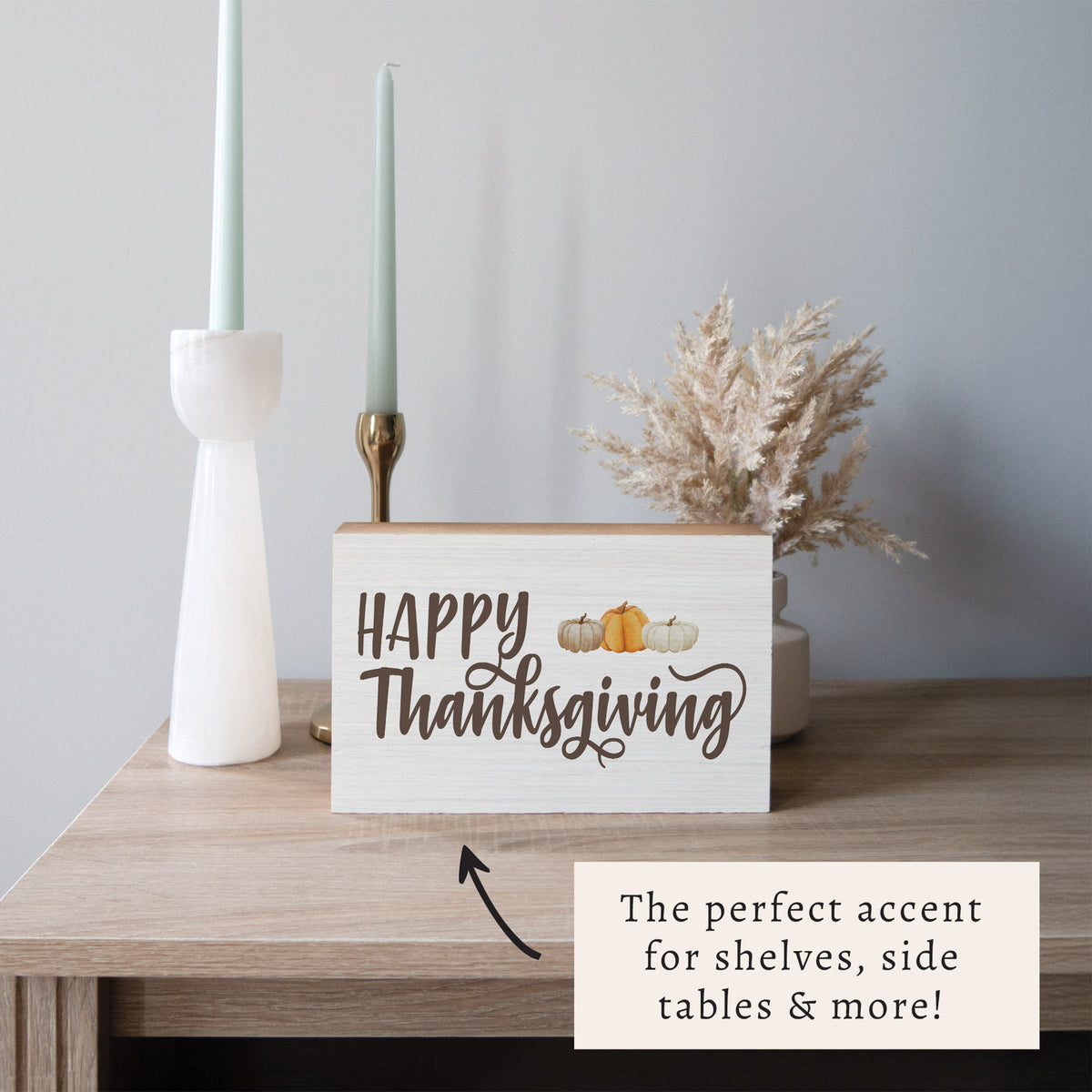 Happy Thanksgiving Block Sign