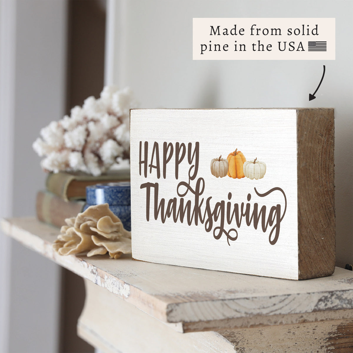 Happy Thanksgiving Block Sign