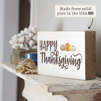 Happy Thanksgiving Block Sign