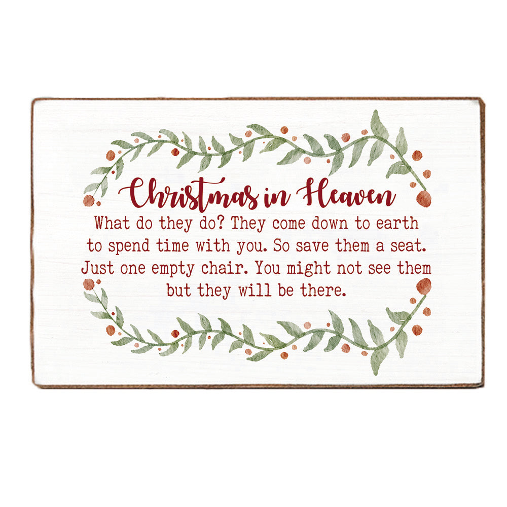 Christmas In Heaven Block Sign