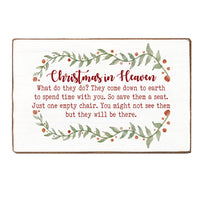 Christmas In Heaven Block Sign