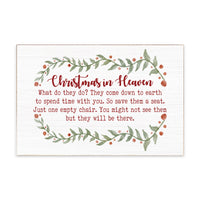 Christmas In Heaven Block Sign