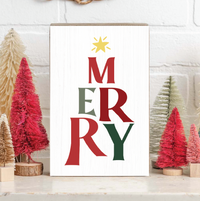 Merry XL Block Sign