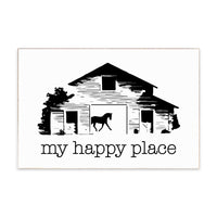 Barn My Happy Place Block Sign