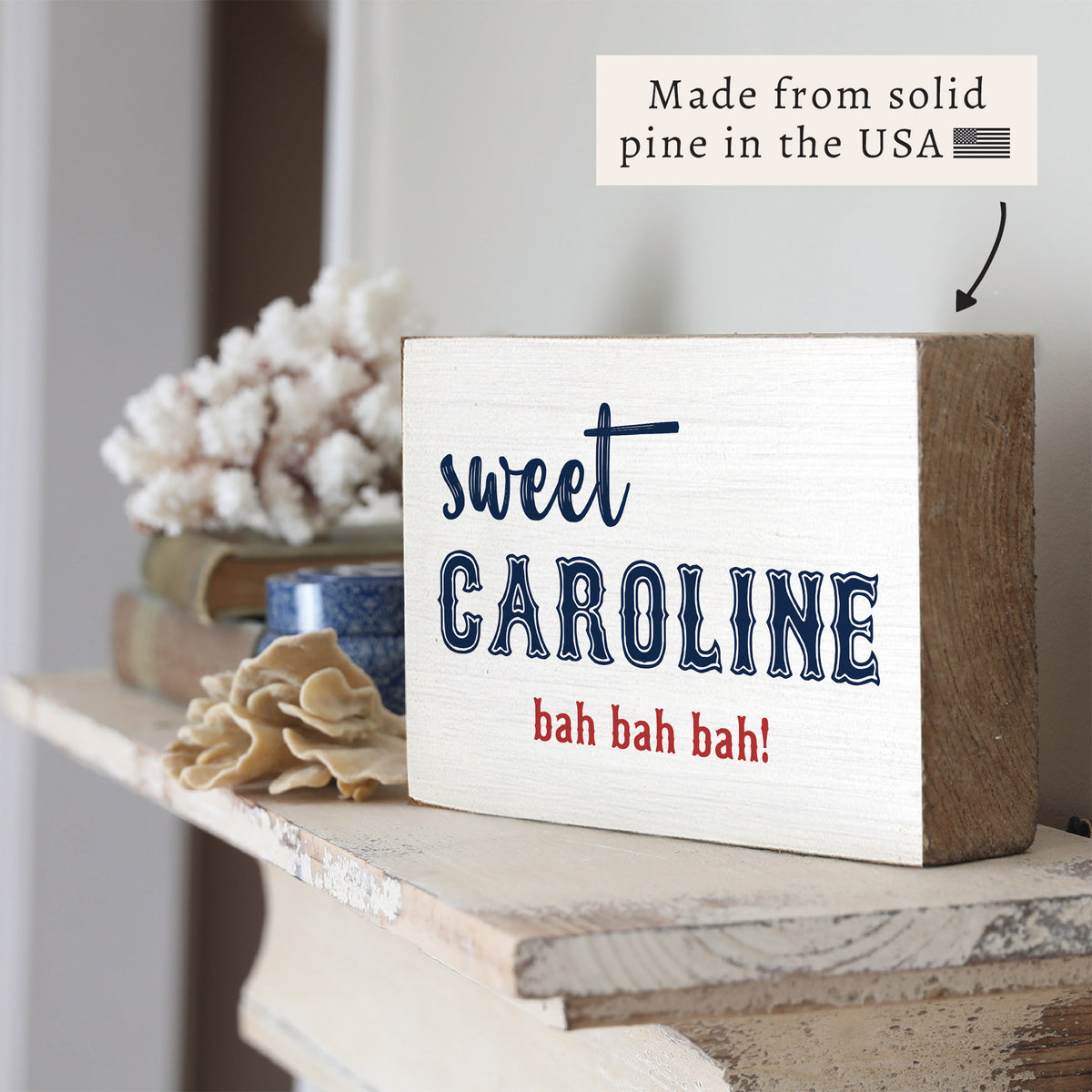 Boston Sweet Caroline Block Sign