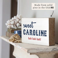 Boston Sweet Caroline Block Sign