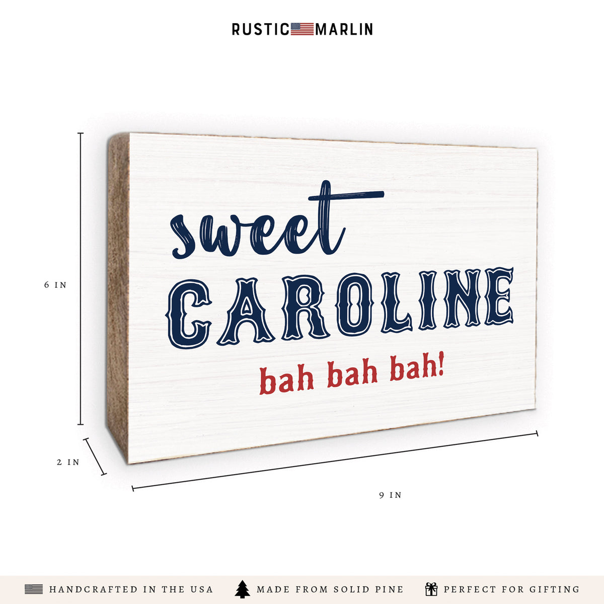 Boston Sweet Caroline Block Sign