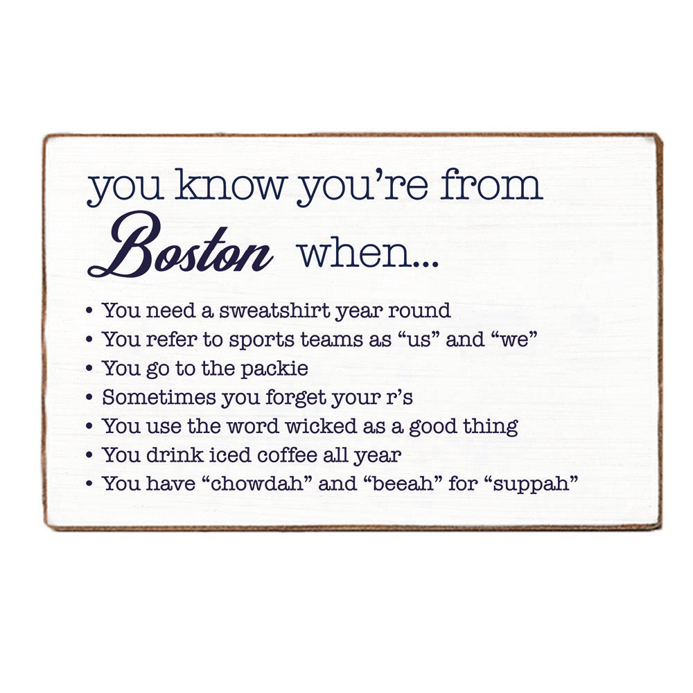 From Boston XL Block Sign