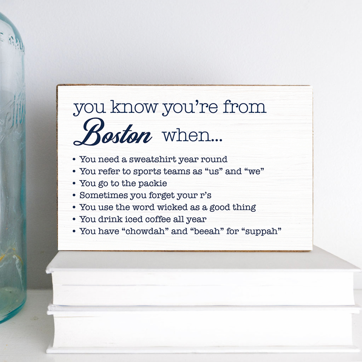 From Boston XL Block Sign