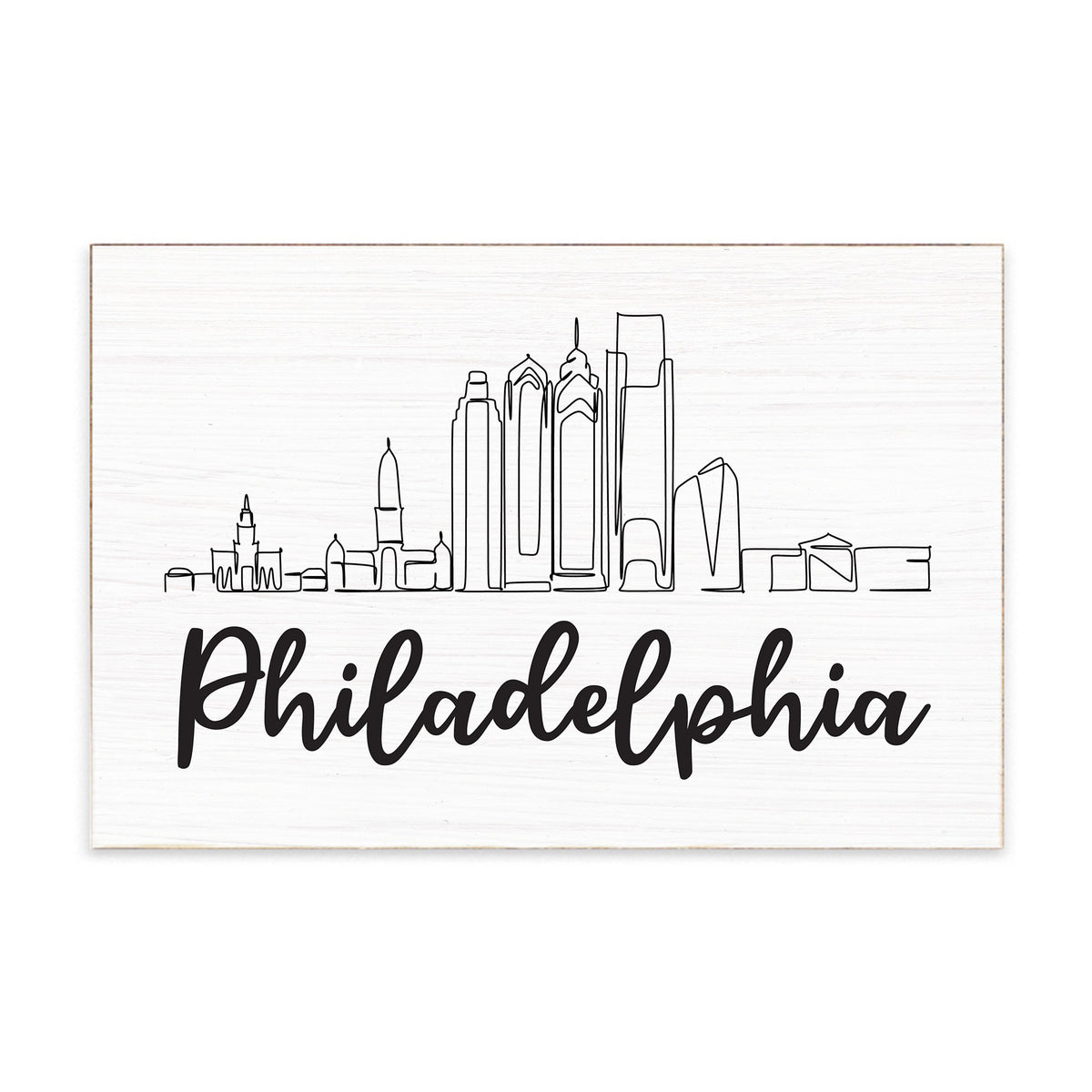 Philadelphia Skyline Block Sign