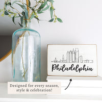 Philadelphia Skyline Block Sign