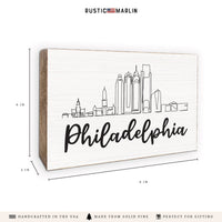 Philadelphia Skyline Block Sign