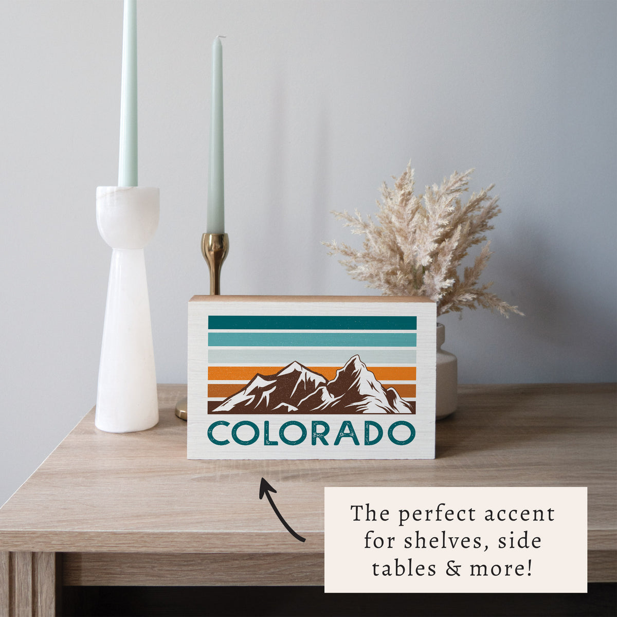 Colorado Mountains Block Sign