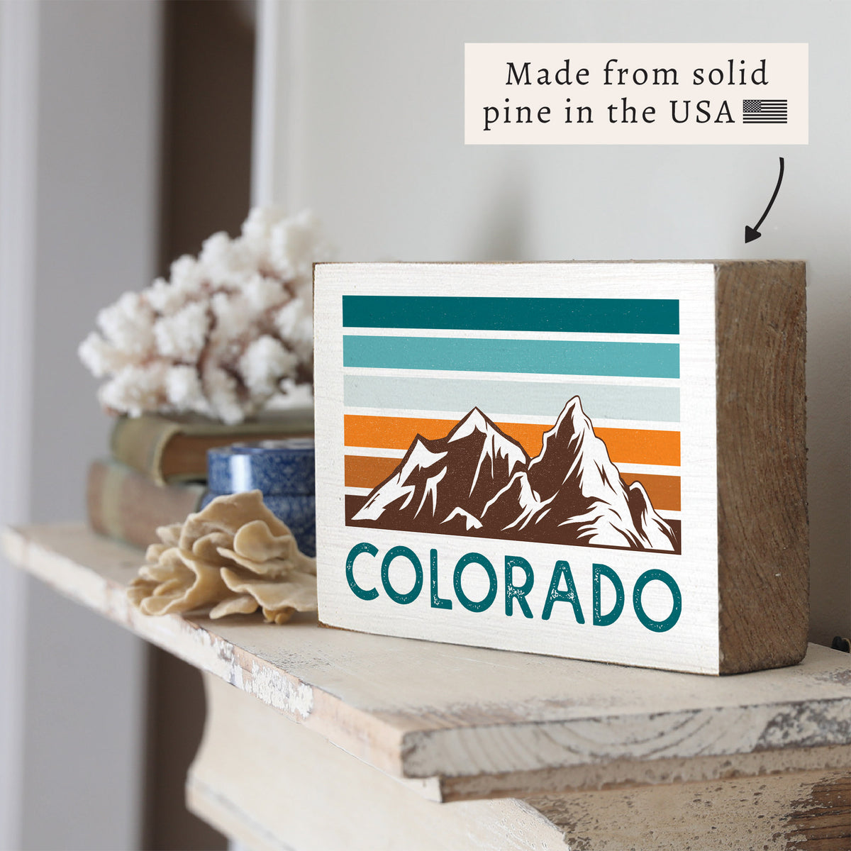Colorado Mountains Block Sign
