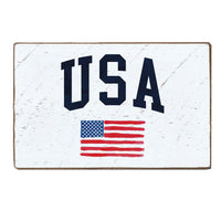 USA Flag Decorative Wooden Block