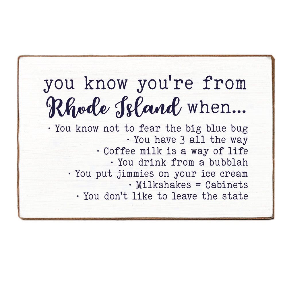 You Know You're From Rhode Island XL Block