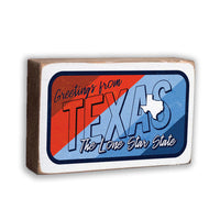 Greetings from Texas the Lone Star State XL Block Sign