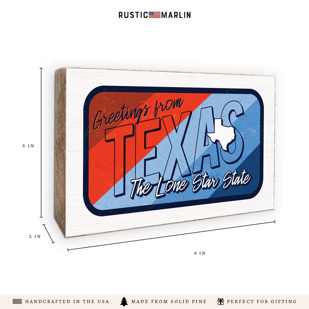 Texas Greetings Block Sign