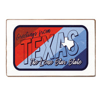 Greetings from Texas the Lone Star State XL Block Sign