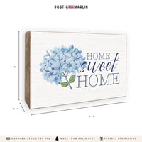 Blooming Hydrangea Home Sweet Home Block Sign