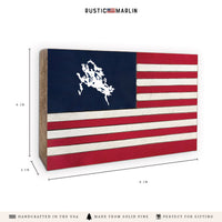 American Flag Lake Winnipesaukee Block Sign