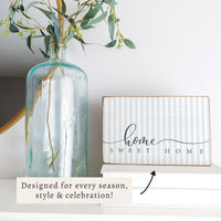 Home Sweet Home Striped Block Sign