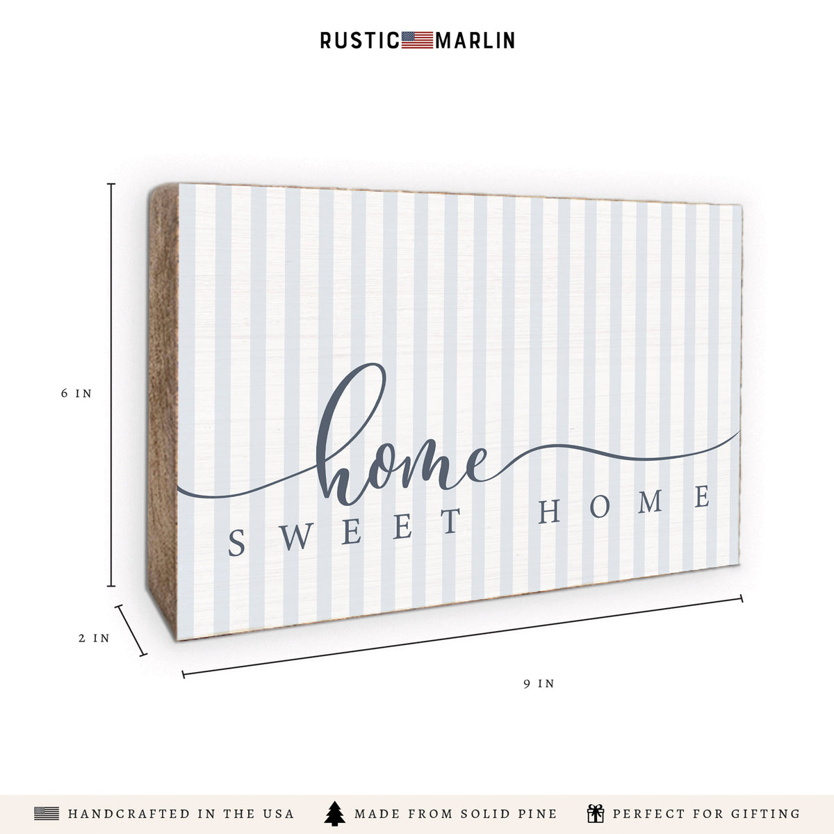 Home Sweet Home Striped Block Sign