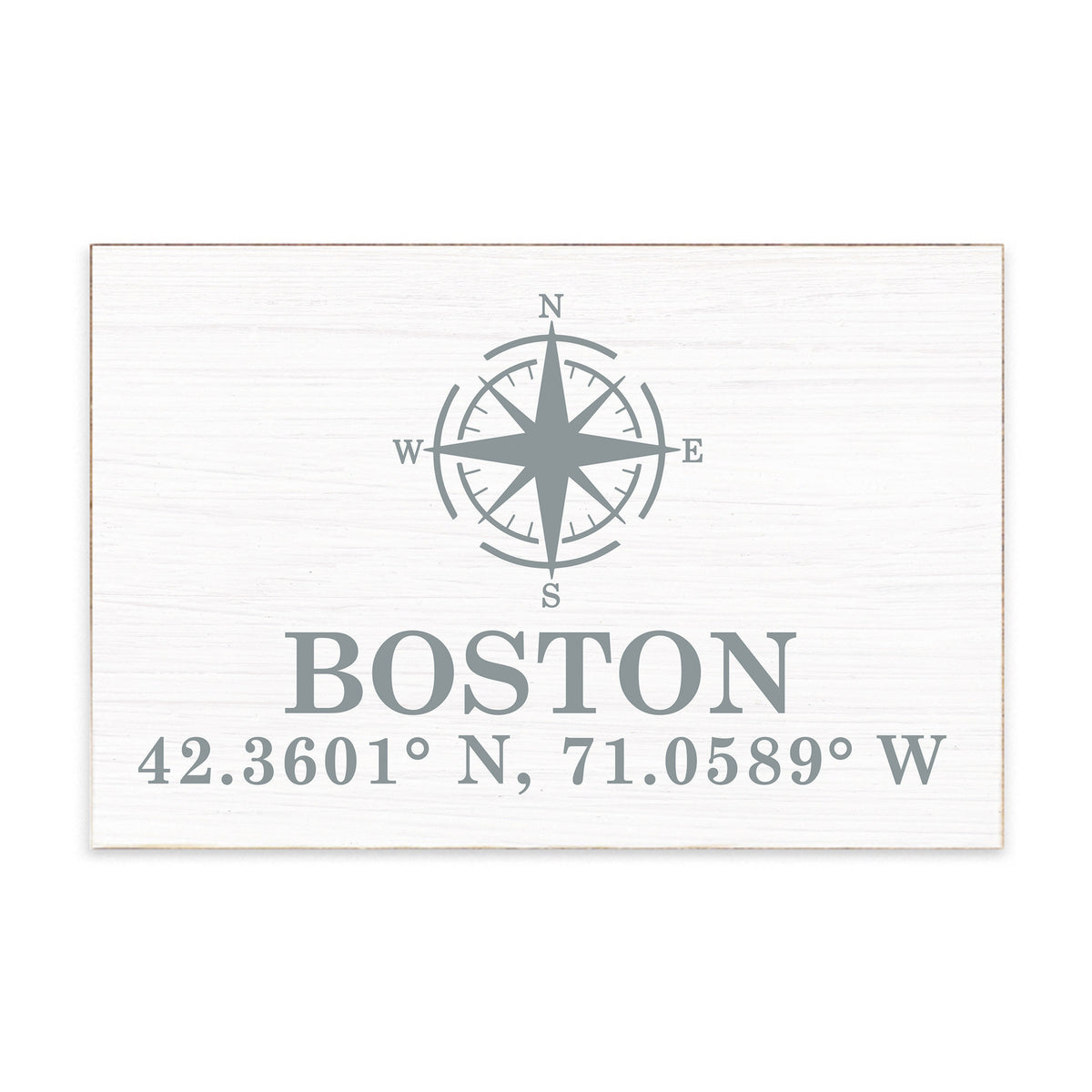 Compass + Coordinates Personalized Block Sign