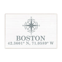 Compass + Coordinates Personalized Block Sign