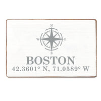Compass + Coordinates Personalized Block Sign