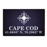 Compass + Coordinates Navy Personalized_Yes XL Block Sign