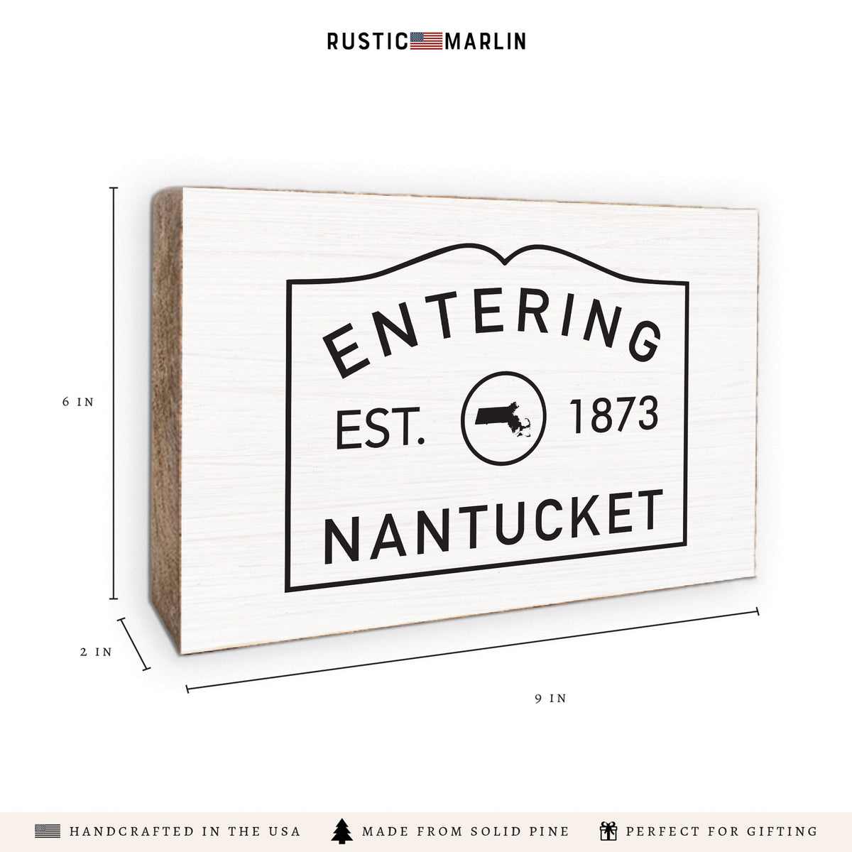 Entering Town Personalized Block Sign