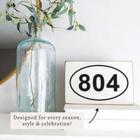 Town Code Oval Personalized Block Sign