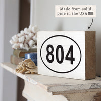 Town Code Oval Personalized Block Sign