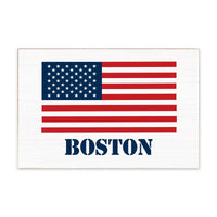 American Flag Personalized Block Sign