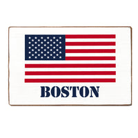 American Flag Personalized Block Sign