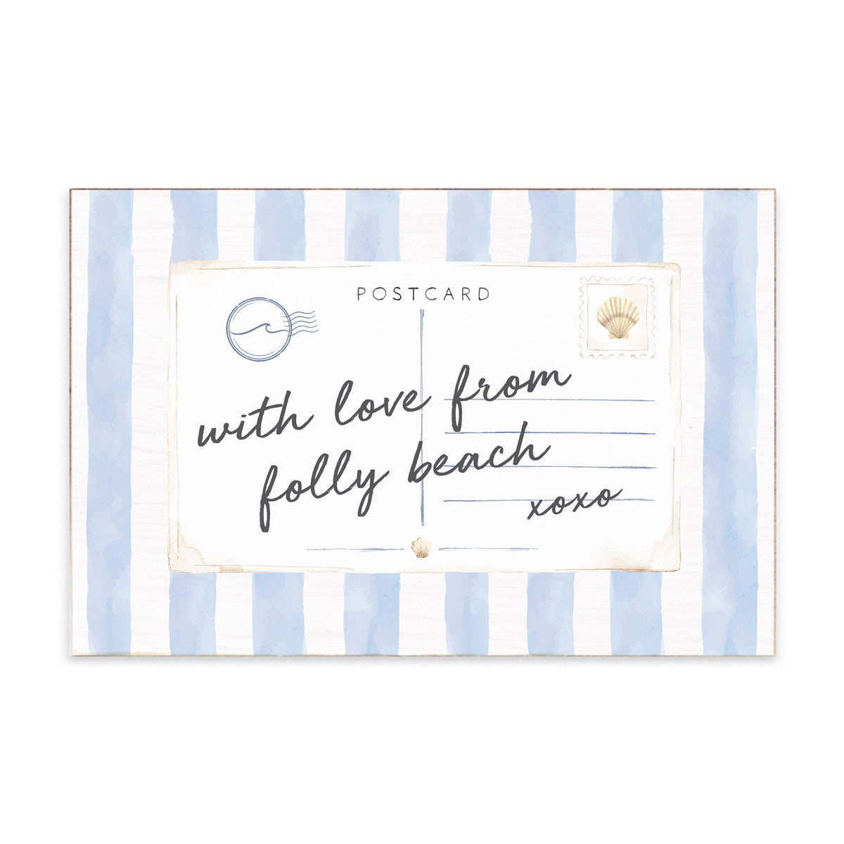 Coastal Postcard Personalized Block Sign