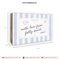 Coastal Postcard Personalized Block Sign
