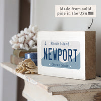 Rhode Island License Plate Block Sign
